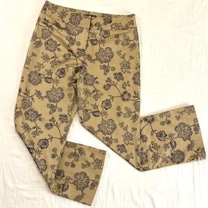 VTG 90s Willi Smith Tan Black Flocked Straight Leg Pants Sz 8 Whimsigoth Fairy